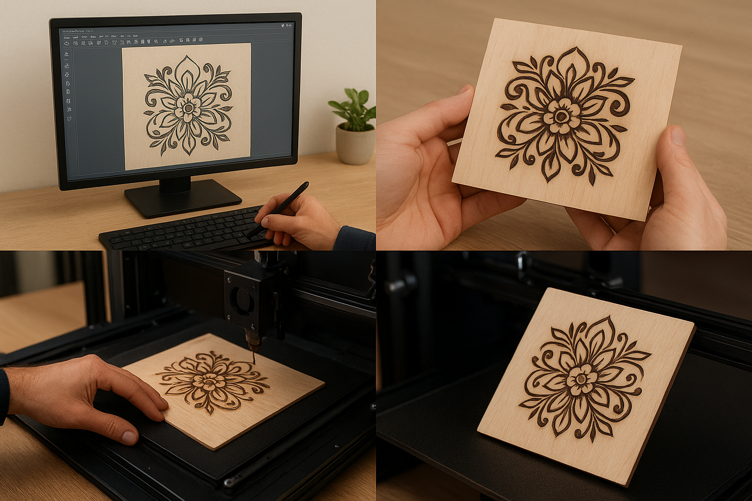 Gravură laser pe lemn